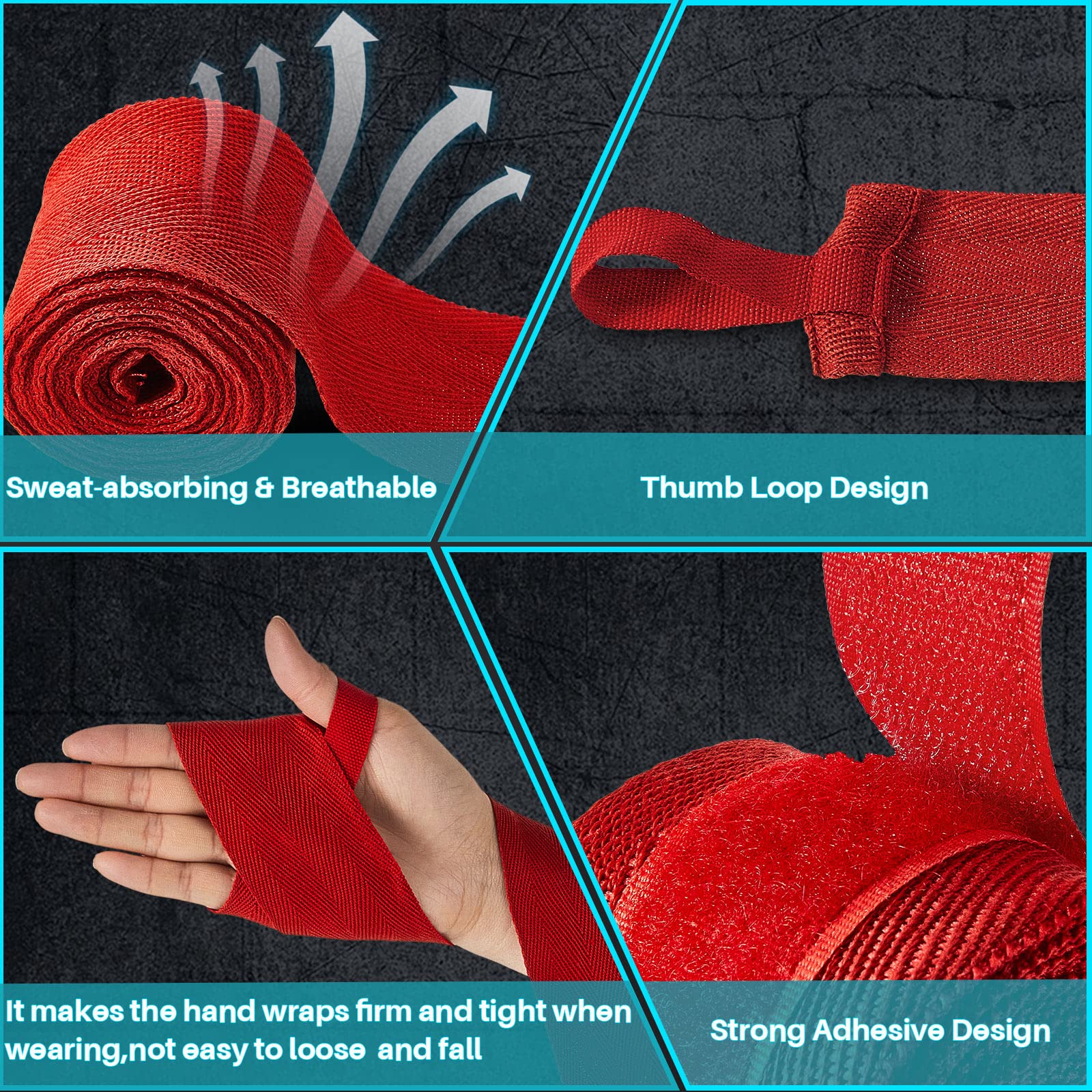 Junkin 12 Pairs 2.5 Meter Boxing Hand Wraps Sports Hand Wraps For Mma Boxing Stretch Mexican Style Hand Wraps For Men Women Mart