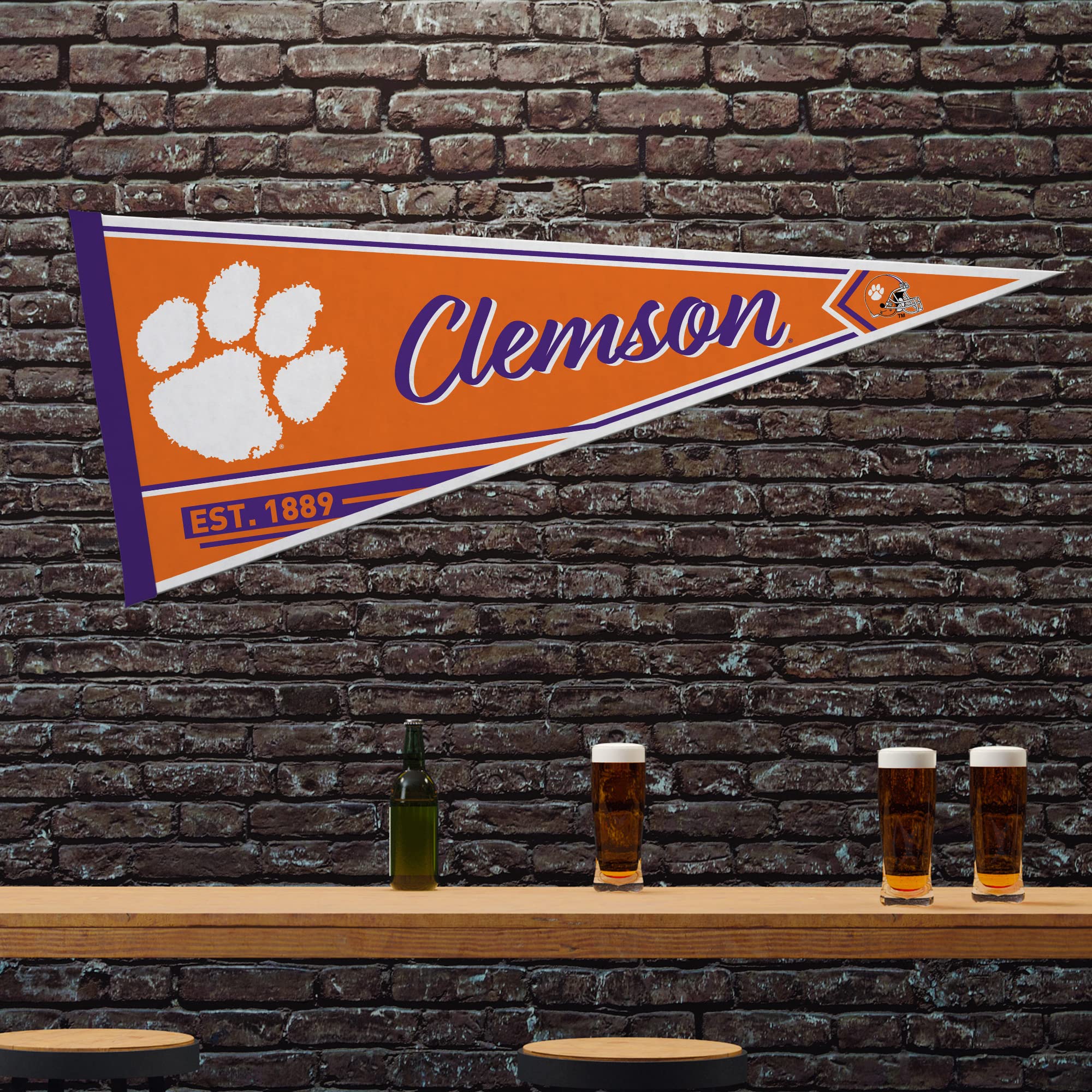 Rico Industries Ncaa Clemson Tigers Classic 12'' X 30'' Felt Wall D  Cor Pennant - Great For Home/Bed Room/Man Cave D  Cor