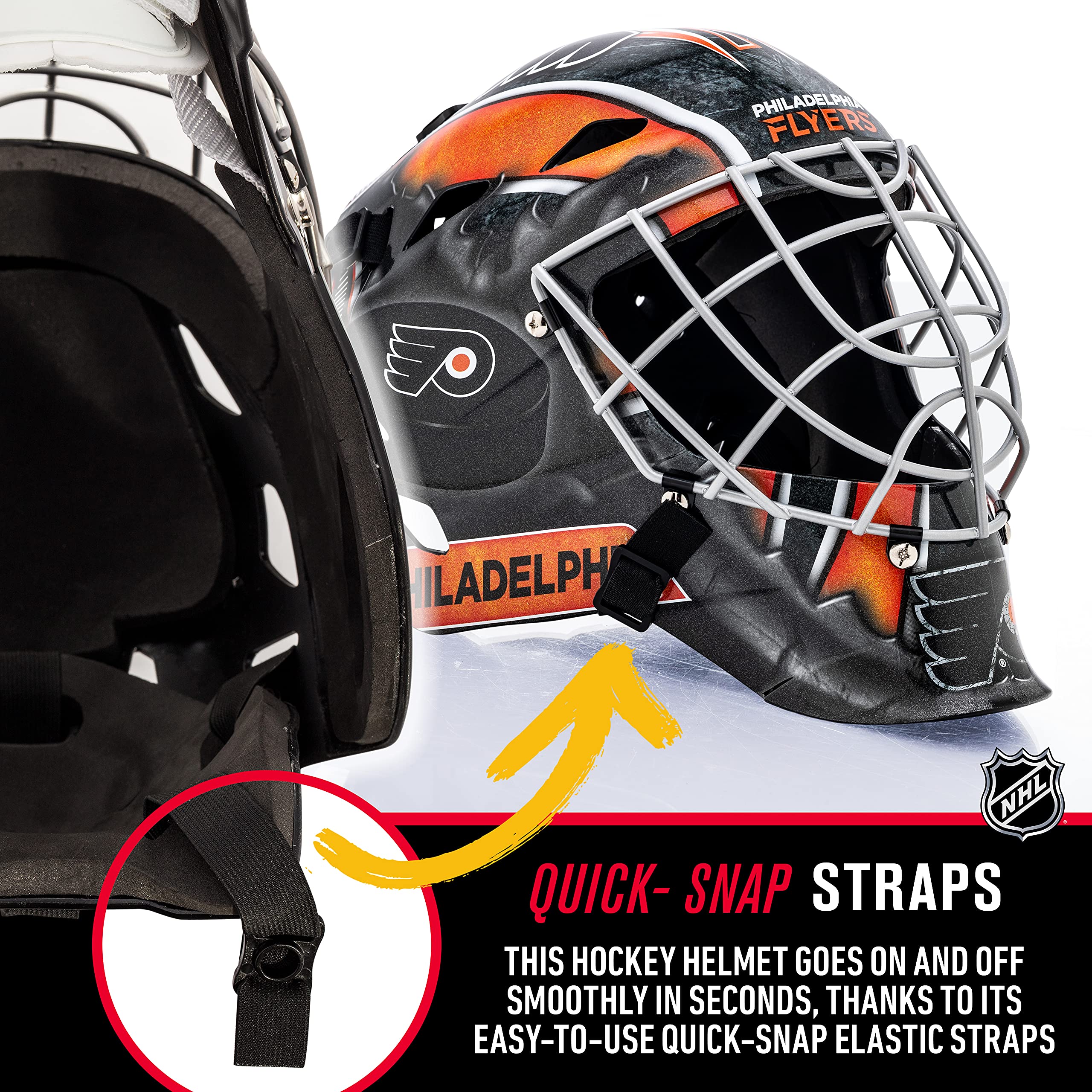 Franklin Sports Nhl Philadelphia Flyers Hockey Goalie Face Mask - Goalie Mask For Kids Street Hockey - Youth Nhl Team Street Hoc