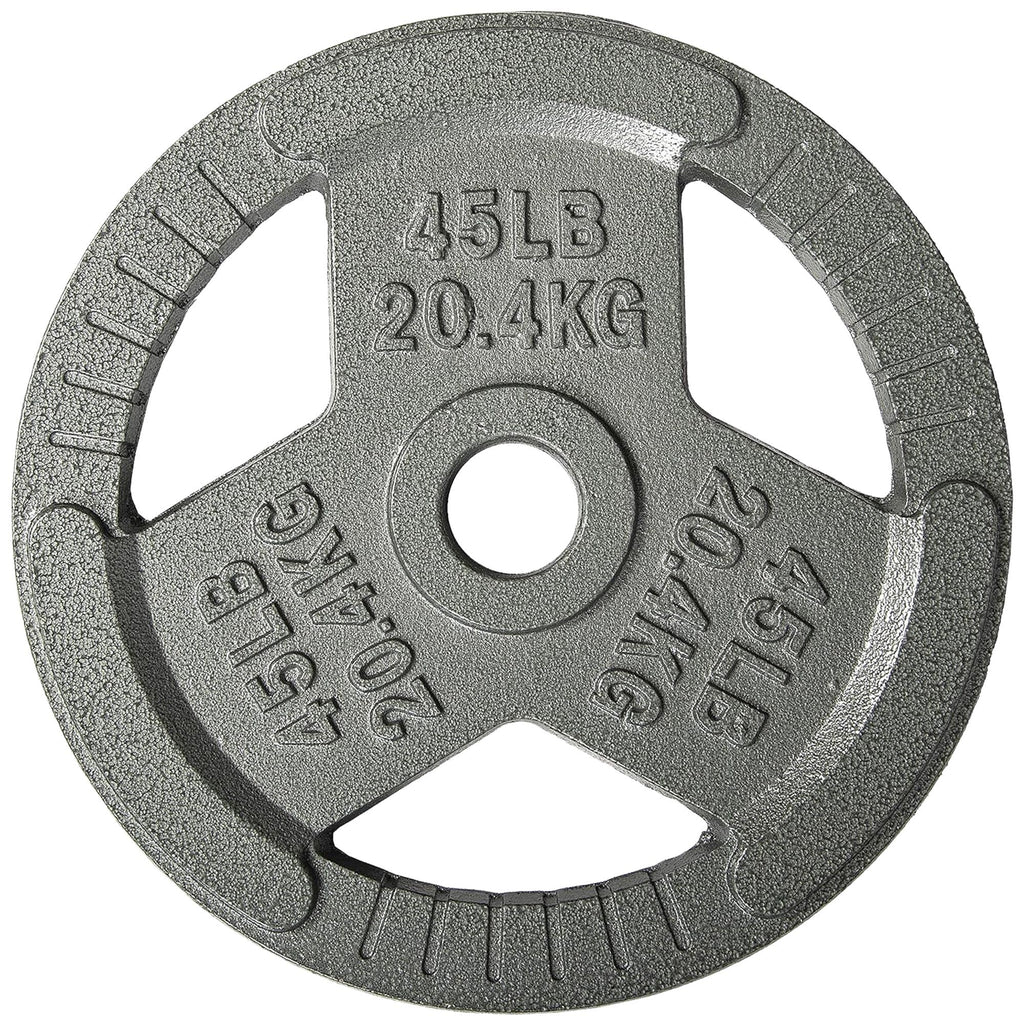 Fitvids Olympic Cast Iron 2-Inch Weight Plate For Strength Training & Weightlifting, Multiple Weights Available, 45Lb (Single)