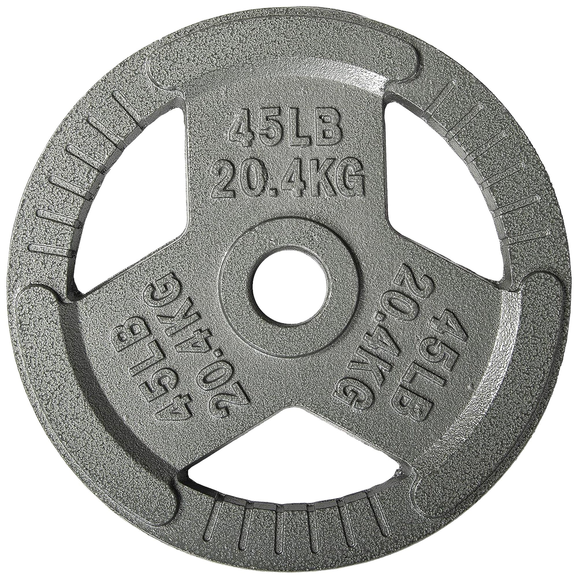 Fitvids Olympic Cast Iron 2-Inch Weight Plate For Strength Training & Weightlifting, Multiple Weights Available, 45Lb (Single)
