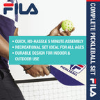 Fila Accessories Pickleball Net Set - Includes Pickleball Paddles Set Of 4 With Regulation Size 4 Outdoor Balls & 10Ft All Weath