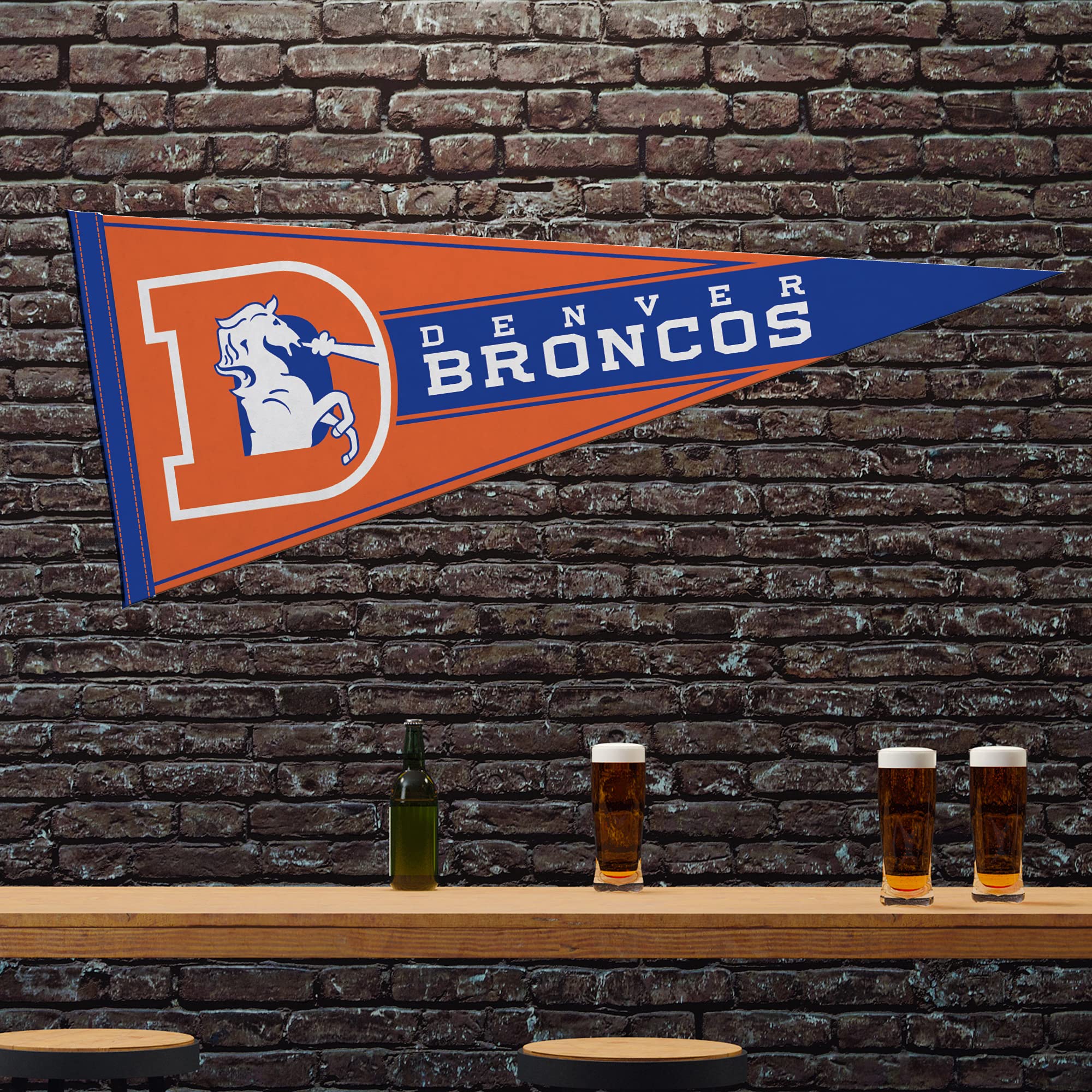 Rico Industries Nfl Football Denver Broncos Retro 12'' X 30'' Felt Wall D  Cor Pennant - Great For Home/Bed Room/Man Cave D  Cor