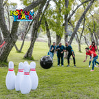 Novelty Place Giant Inflatable Bowling Set For Kids & Adults, One 14 Inches Ball With Six 22 Inches Pins