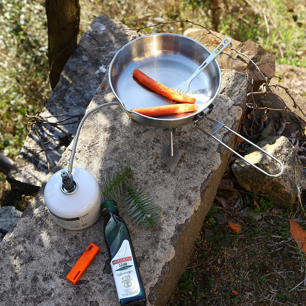 Fire-Maple Antarcti 8 Frying Pan | Sus 304 Stainless Steel Skillet | Durable And Easy To Clean | Ideal For Camping Fishing Bushc
