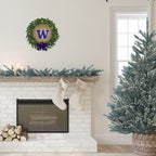 Rico Industries Ncaa Washington Huskies Wreath Shape Cut Pennant - Home And Living Room D  Cor - Soft Felt Ez To Hang