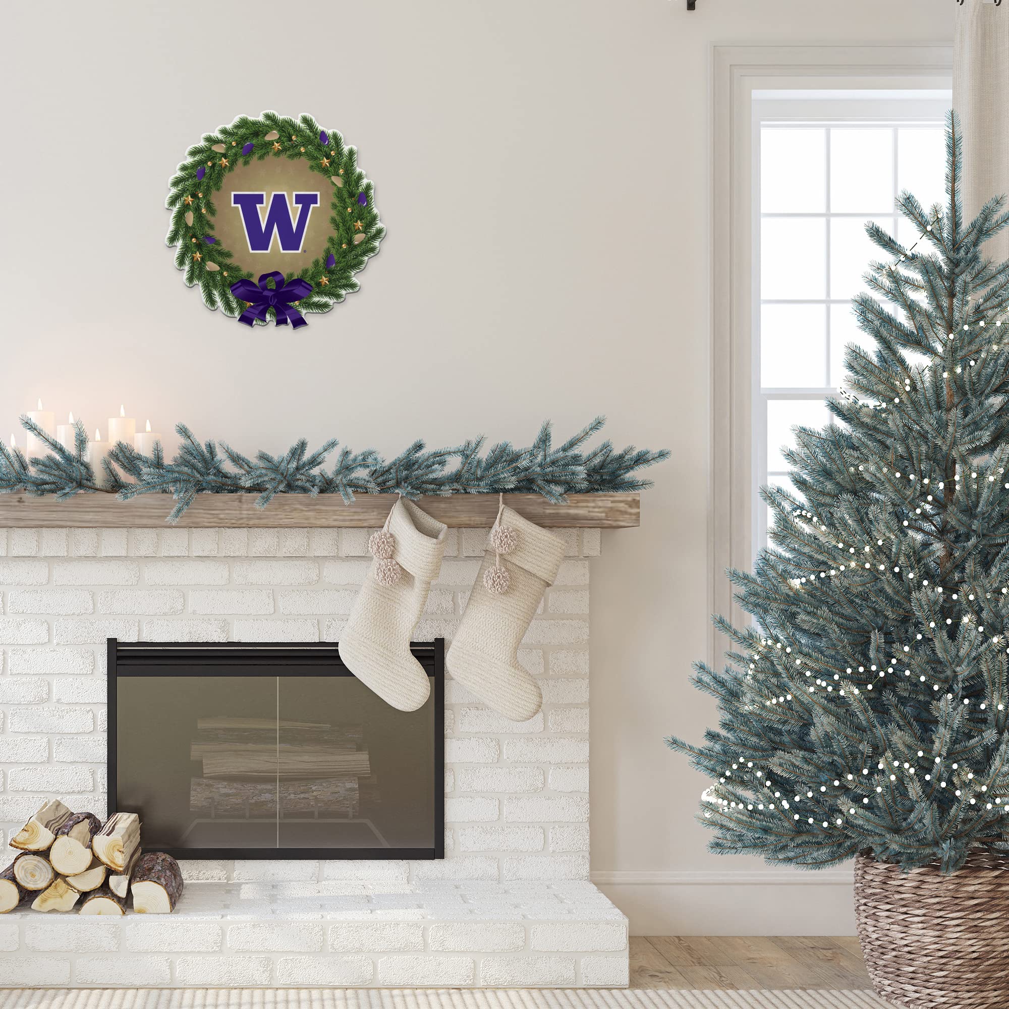 Rico Industries Ncaa Washington Huskies Wreath Shape Cut Pennant - Home And Living Room D  Cor - Soft Felt Ez To Hang