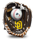 Franklin Sports Mlb Youth Teeball Glove + Foam Ball Set - Kids San Diego Padres Baseball + Teeball Mitt And Ball - Perfect First