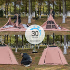 Kazoo Instant Camping Tent (4P Coffee)