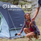 Coleman Skydome Camping Tent With 5 Minute Setup, 2/4/6/8 Person Weatherproof Tent With Rainfly & Carry Bag, 20% More Headroom T