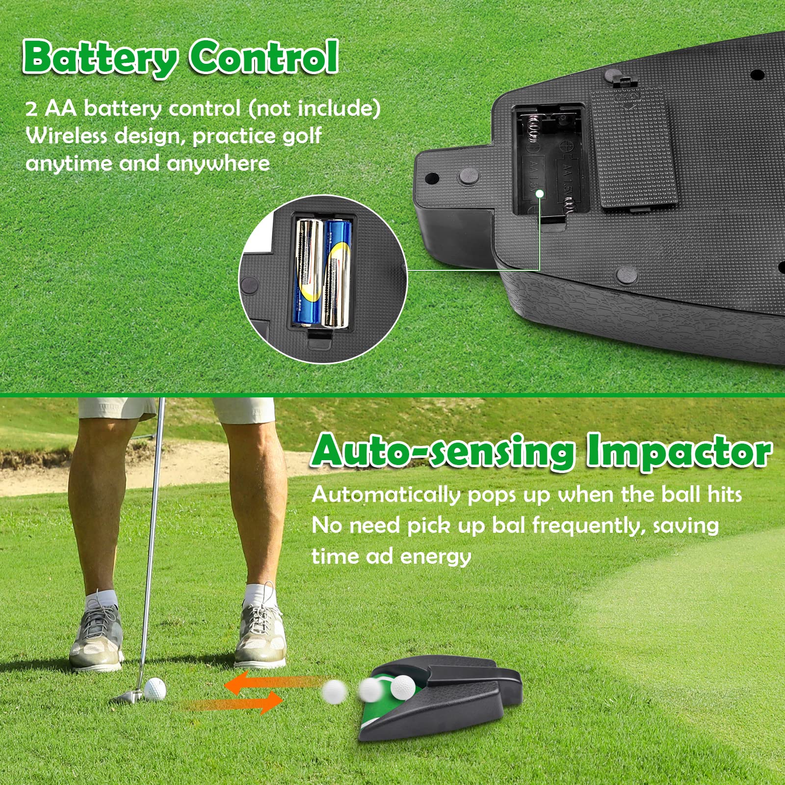 Golf Automatic Putting Machine, Golf Practice Putting Hole Auto Returning Golf Cup Training Aid, Putting Returner For Indoor Out