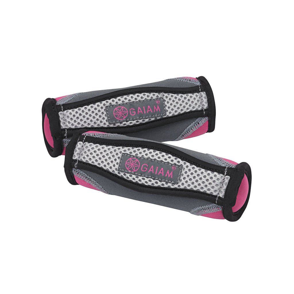 Gaiam Hand Weights For Women & Men Soft Dumbbell Walking Hand Weight Sets With Hand Strap - Walking, Running, Physical Therapy, 