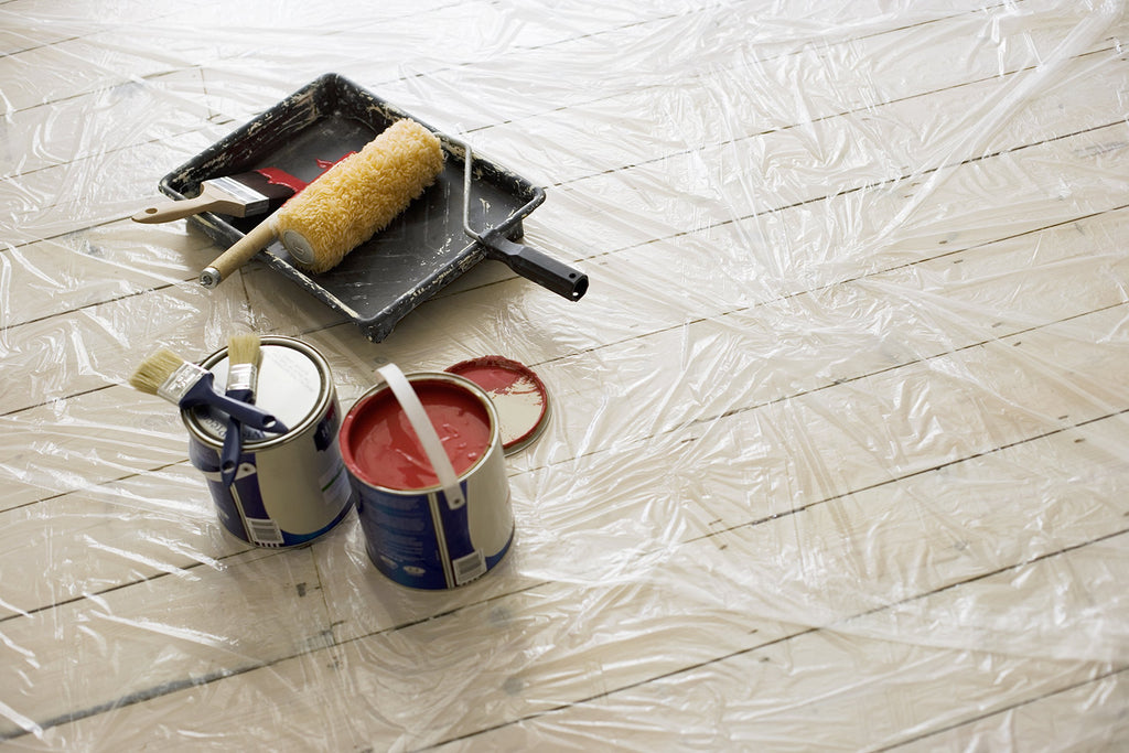 Painters Plastic Drop Cloth 6 Pack, 9X12 Feet, Plastic Tarp Dust Cover, Plastic Covers For Furniture, Plastic Drop Cloth For Pai