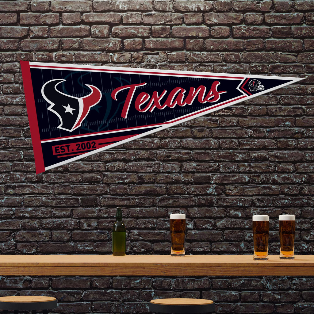 Rico Industries Nfl Football Houston Texans Classic 12'' X 30'' Felt Wall D  Cor Pennant - Great For Home/Bed Room/Man Cave D  C