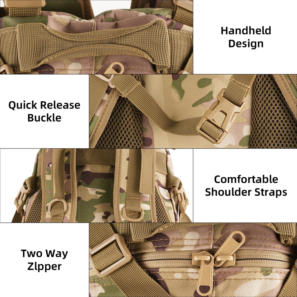 Aigear Tactical Backpack For Men, 25L Military Backpack, 3-Day Bug Out Bag For Camping Hiking Hunting With Molle System Army Day