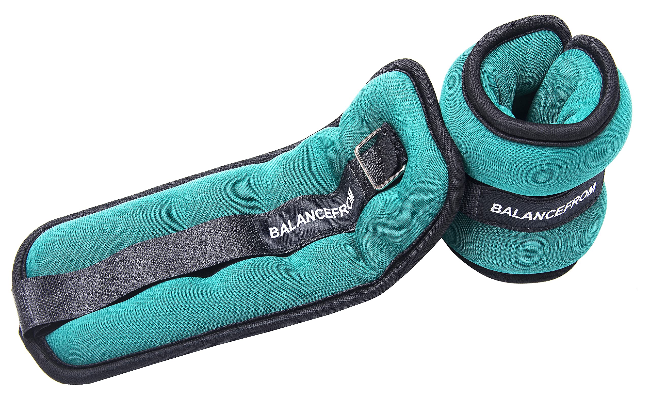 Fitvids Fully Adjustable Ankle Wrist Arm Leg Weights, 1.5 lbs each (3-lb pair), Green