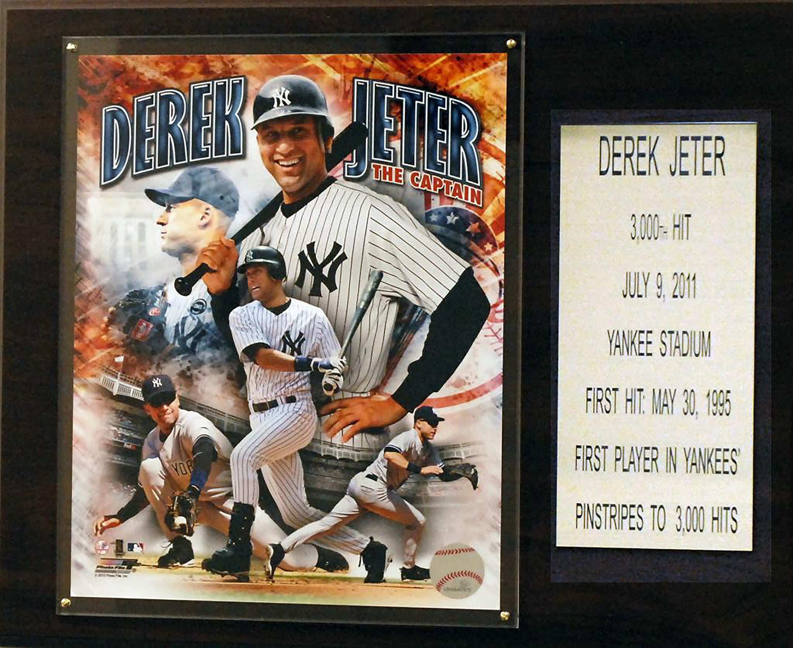 Mlb 12''X15'' Derek Jeter New York Yankees Last Hit Plaque