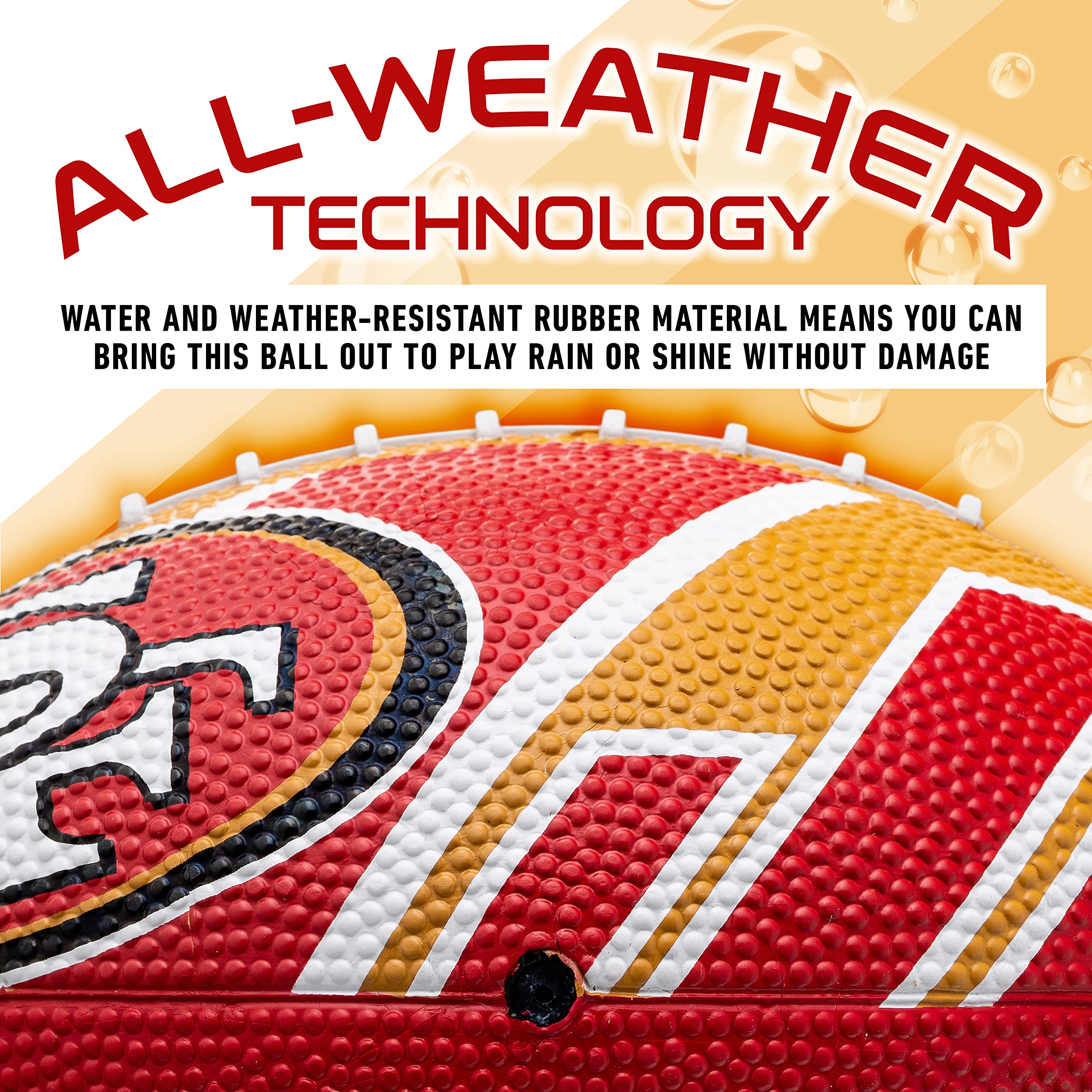 Franklin Sports Nfl San Francisco 49Ers Football - Youth Football - Mini 8.5'' Rubber Ball - Perfect For Kids - Team Logos And C