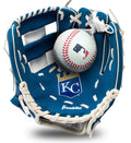 Franklin Sports Mlb Youth Teeball Glove + Foam Ball Set - Kids Kansas City Royals Baseball + Teeball Mitt And Ball - Perfect Fir