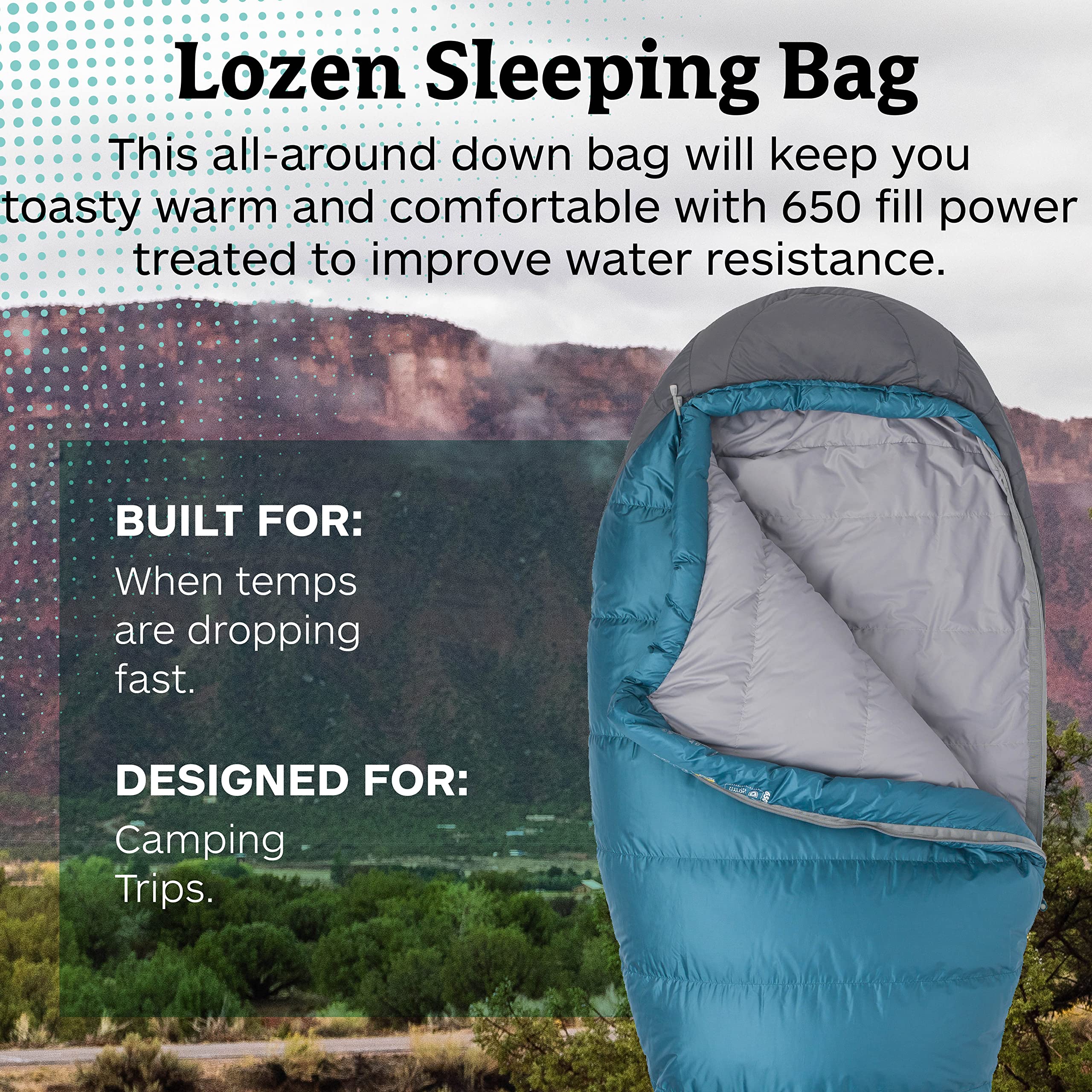 Marmot Women? Lozen Long Mummy Sleeping Bag  Down-Filled, Lightweight, 30-Degree Rating, Late Night/Steel Onyx, Regular
