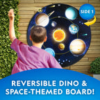 National Geographic Dart Board For Kids - Dart Ball Game Set With Lightweight 28'' Reversible Dartboard And Sticky Balls In 4 Co