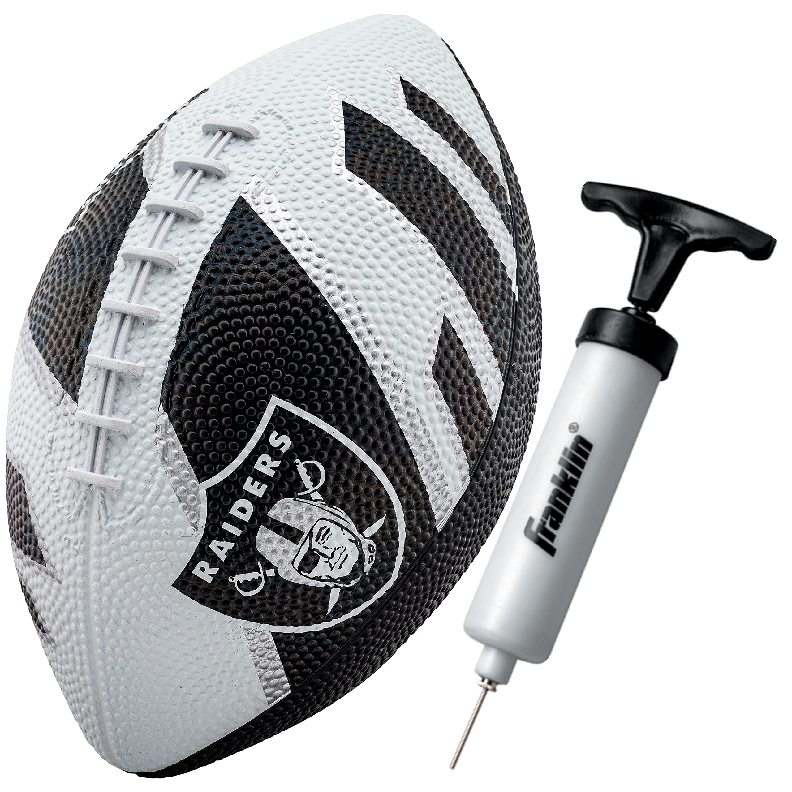 Franklin Sports NFL Las Vegas Raiders Football - Youth Football - Mini 8.5 Rubber Ball - Perfect for Kids - Team Logos and Color