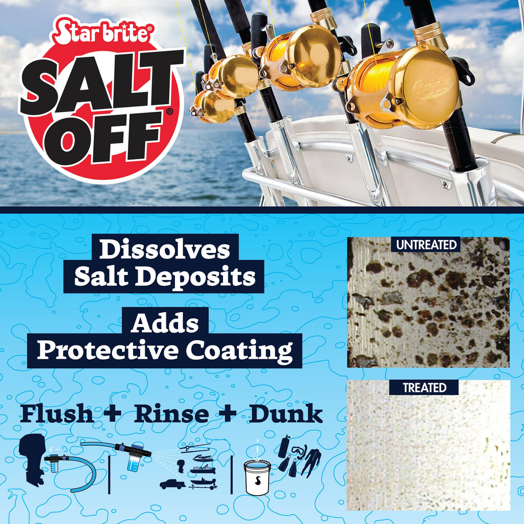 Star Brite Salt Off Concentrate Kit - Ultimate Boat Salt Remover & Marine Engine Flush - 32 Oz. With Applicator - Perfect For Ou
