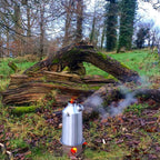 'Base Camp' Kelly Kettle 54Fl.Oz | Stainless Steel | Whistles When Boiled | Kettle & Camp Stove In One | Ultra-Fast | Wood Fuell
