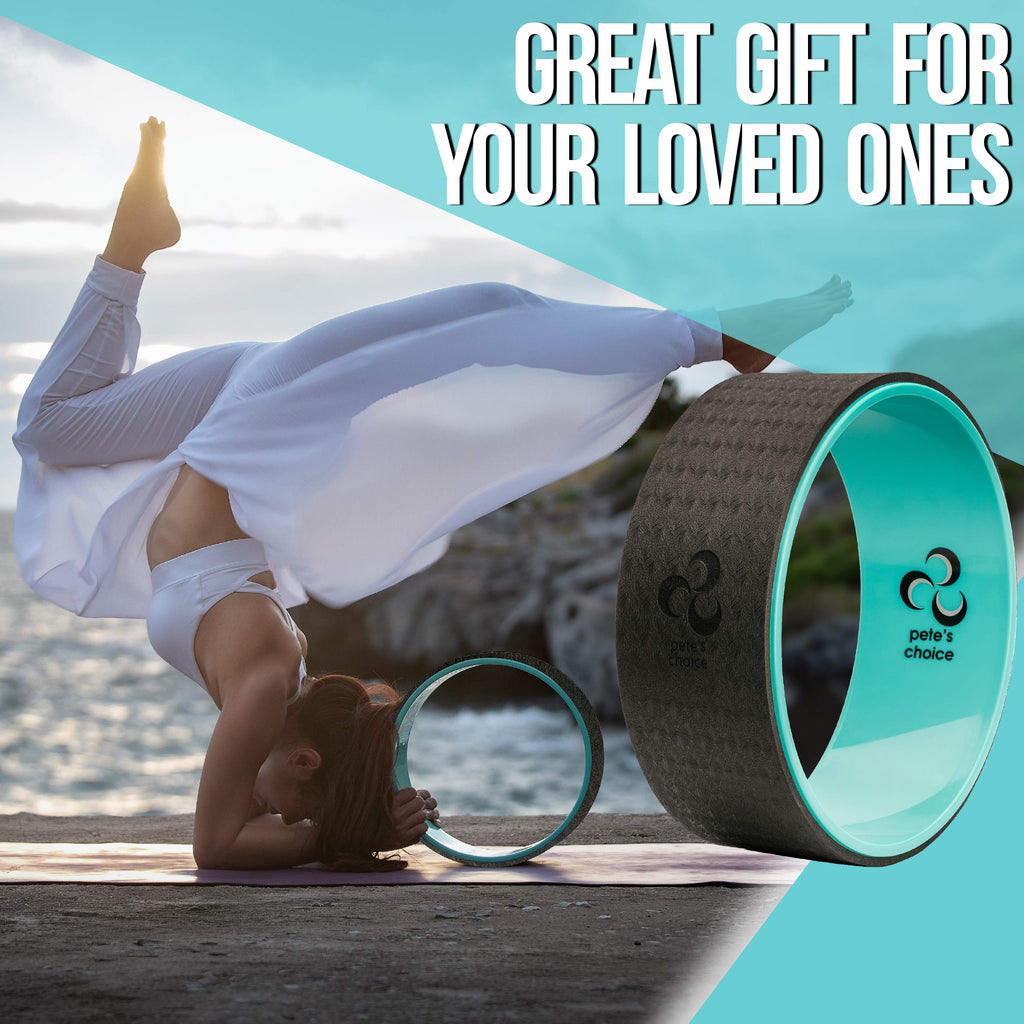 Yoga Wheel With Ebook & Yoga Strap - Comfortable & Durable Yoga Balance Accessory  Increase Flexibility  Ideal Home Yoga Kit I I