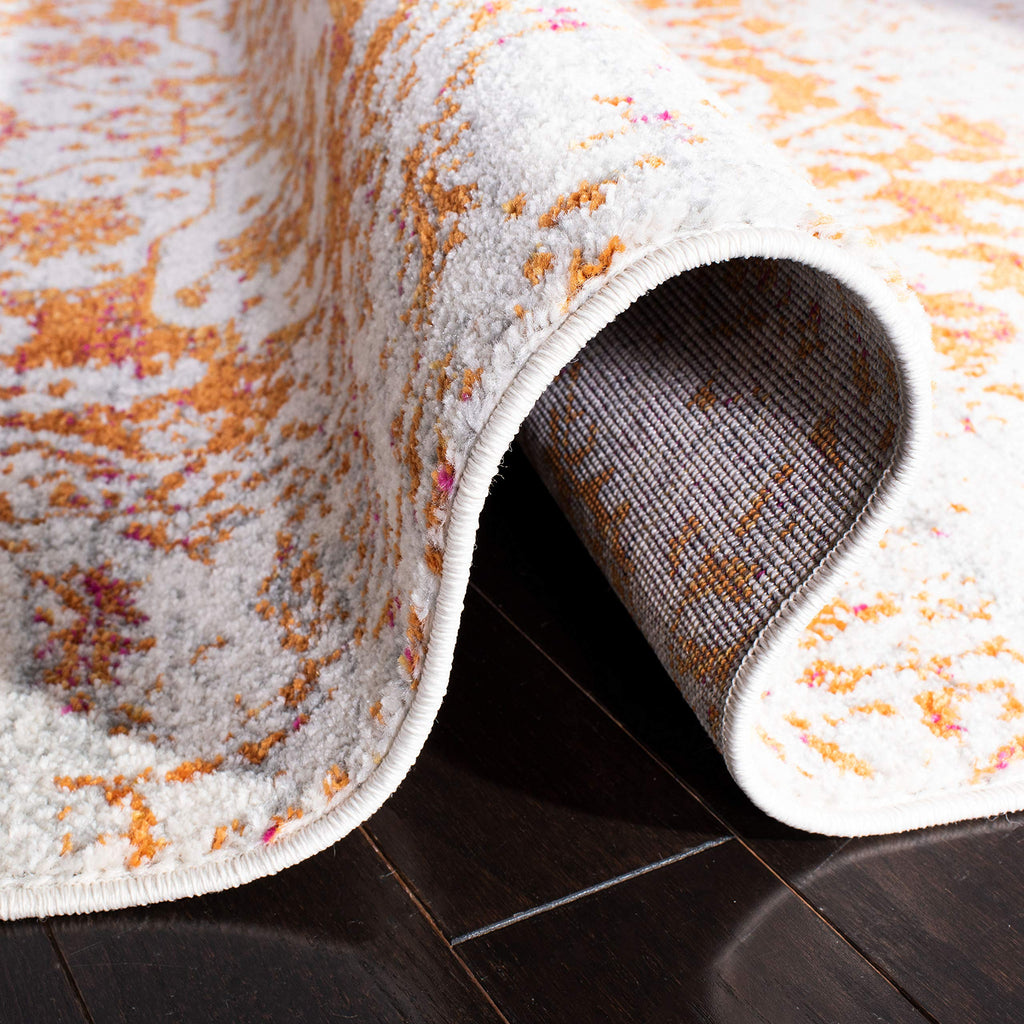Safavieh Madison Collection 11 X 15 Orangeivory Mad603P Oriental Snowflake Medallion Distressed Non-Shedding Living Room Dining