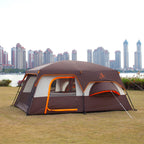 Ktt Extra Large Tent 12 Person,2 Bay-Windows,Family Cabin Tents,14.1'Lx10'Wx6.58'H,2 Rooms And 3 Doors 3 Windows With Mesh,Water