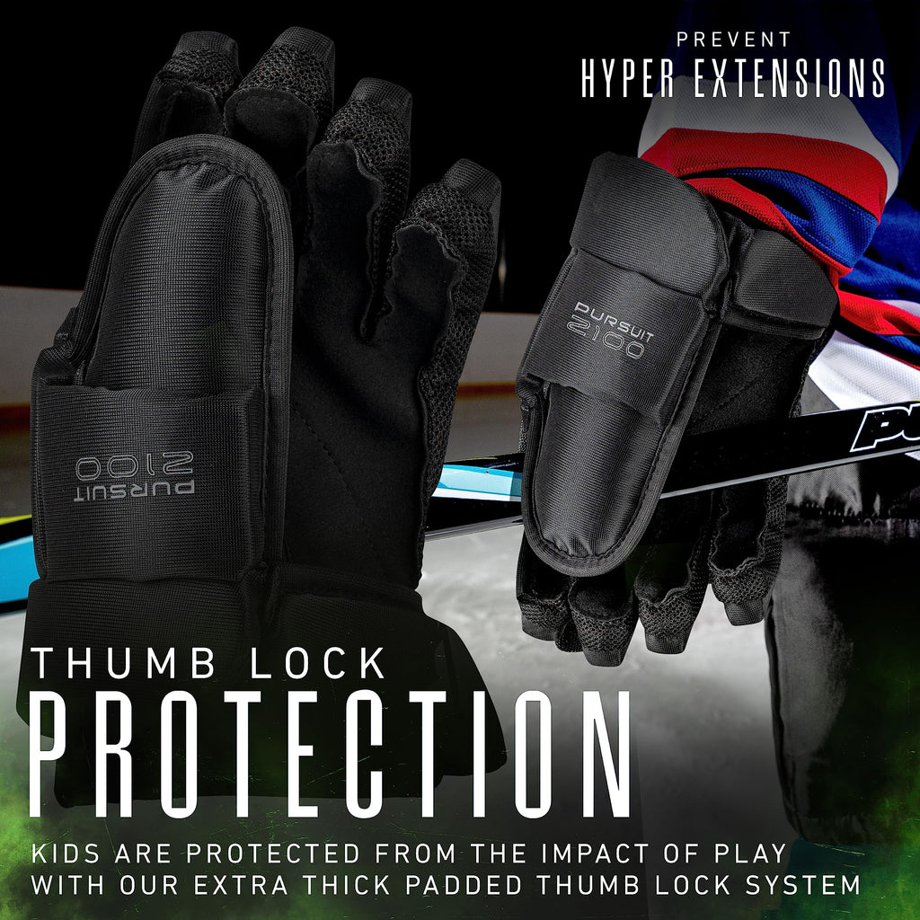 Franklin Sports Ice Hockey Gloves - 10'' Youth Gloves - Thumb Lock System - Flexible Full Motion Cuff - Perfect For Kids