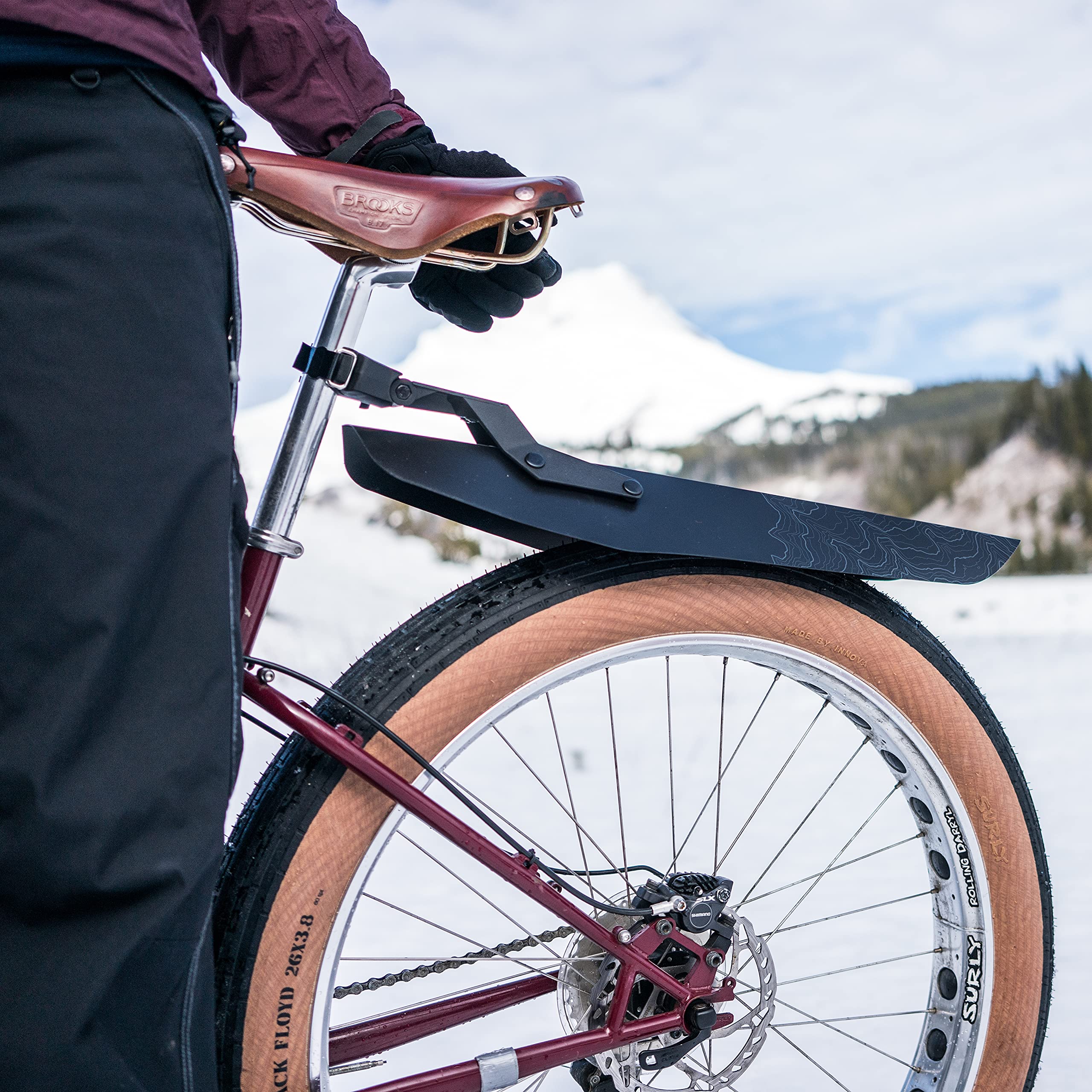 Portland Design Works | Mud Shovel 6.5 Rear Fat/Plus Fender, Black Topo, Universal