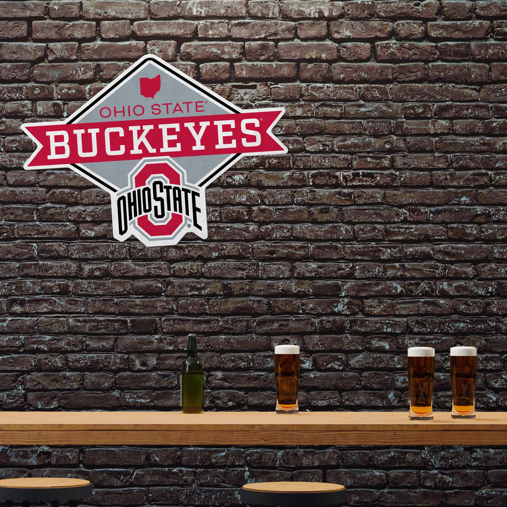 Rico Industries Ncaa Ohio State Buckeyes Diamond Shape Cut Pennant - Home And Living Room D  Cor - Soft Felt Ez To Hang