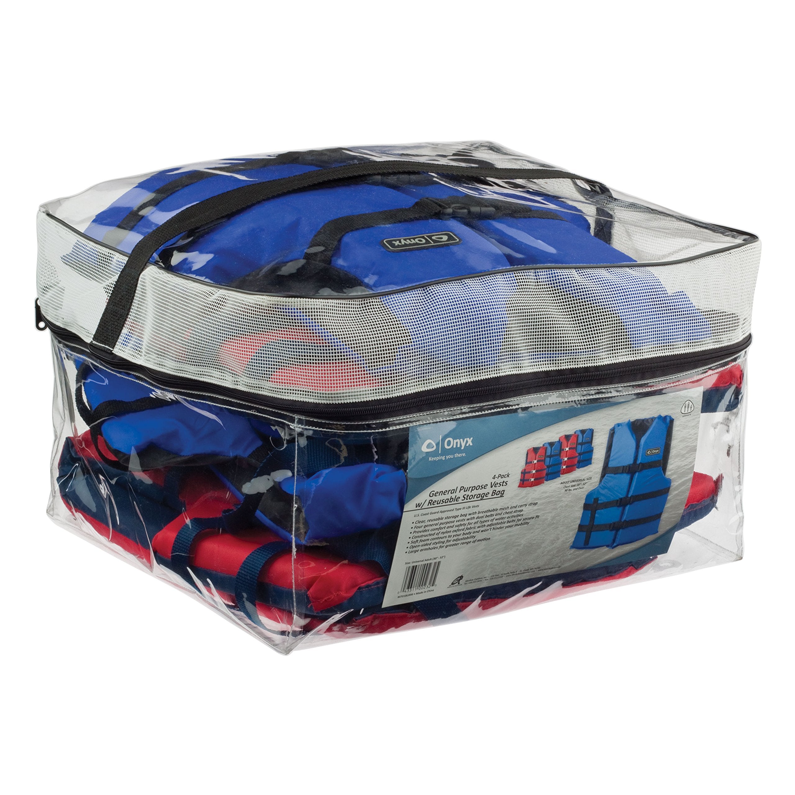 Onyx 103200-999-004-12 Kit Of Four General Purpose Vests With Reusable Storage Bag