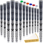 Saplize Golf Grips Upgrade Kit(13 Grips With 15 Tapes), Multicompound Hybrid Golf Club Grips, Standard Size, Grey Cl03 Series