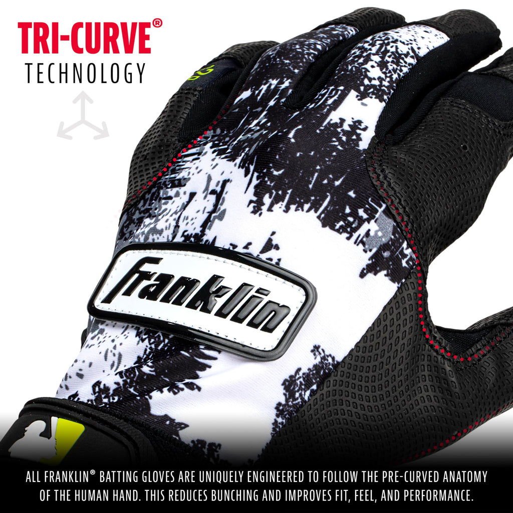 Franklin Sports Grow To Pro Youth Batting Gloves - Black/White - Xx-Small