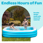 Inflatable Swimming Pool For Kids With Comfortable Padded Soft Floor, Convenient Handles, And Drain - 90''X60''X19'' (7.5'X5') -