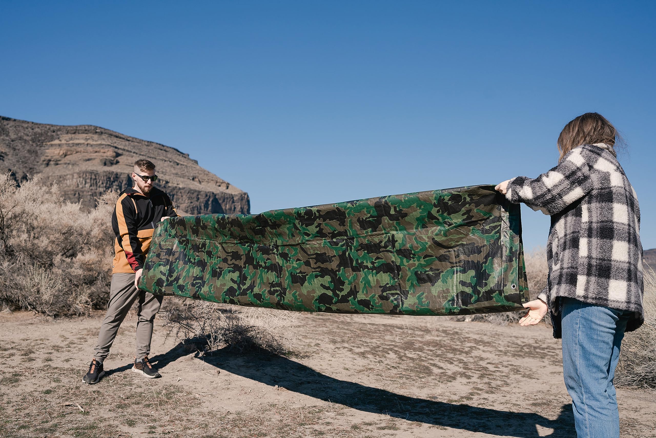 Stansport Medium-Duty Rip-Stop Tarp 8 X 10 - Green Camo (T-810-C)