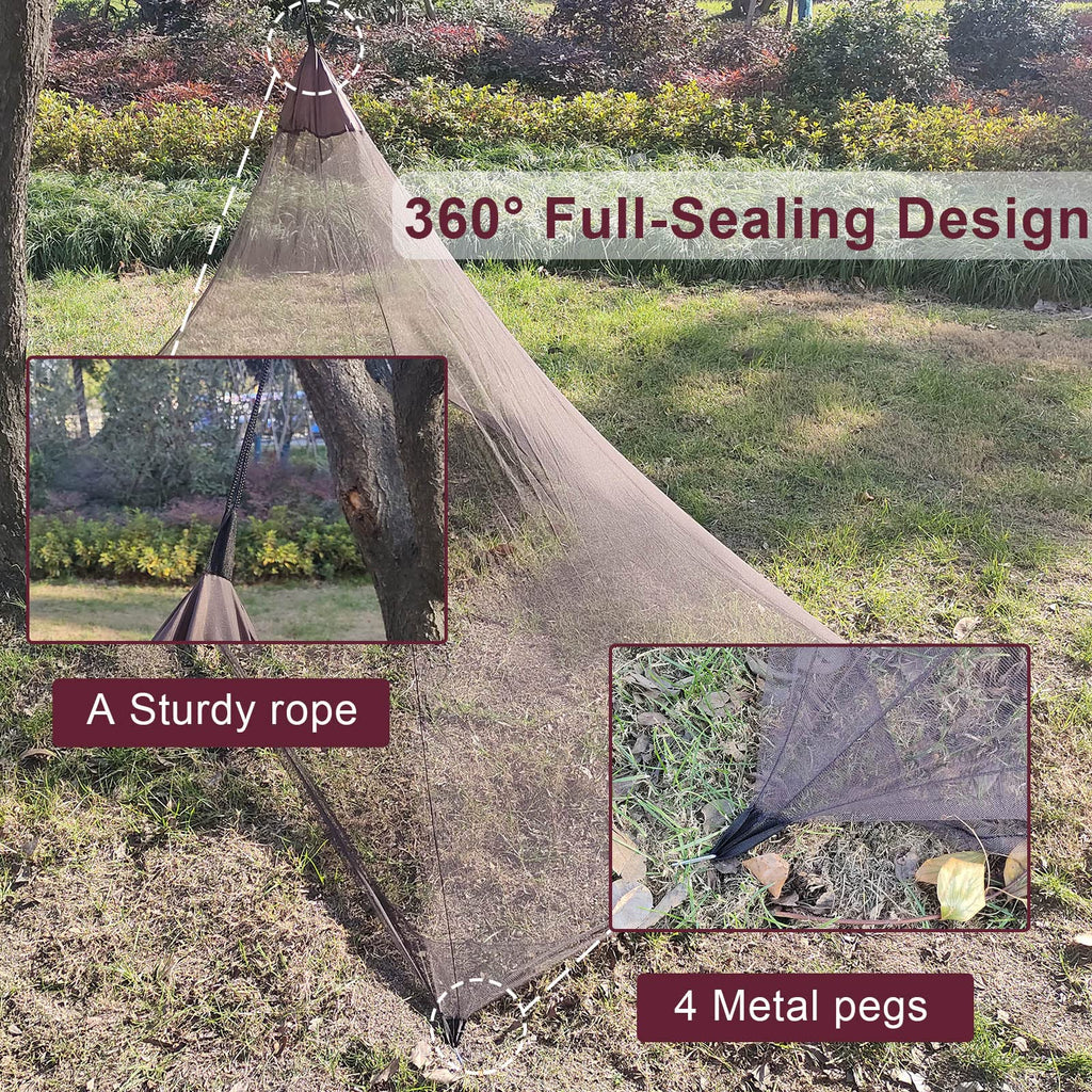 Aventik Edsrdluz 400 Fine Meshes Triangular Outdoor Camping Mosquito Net For Camping Bed Compact, Bug Net With Carry Bag 87'' X