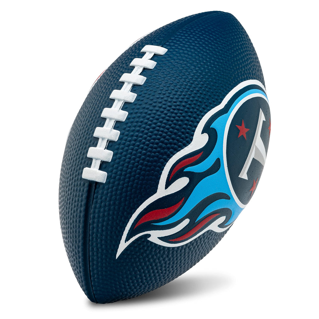 Franklin Sports Nfl Tennesse Titans Football - Kids Foam Football - Soft Football - Mini Size - Perfect For Gameday - 8.5'' 3D L