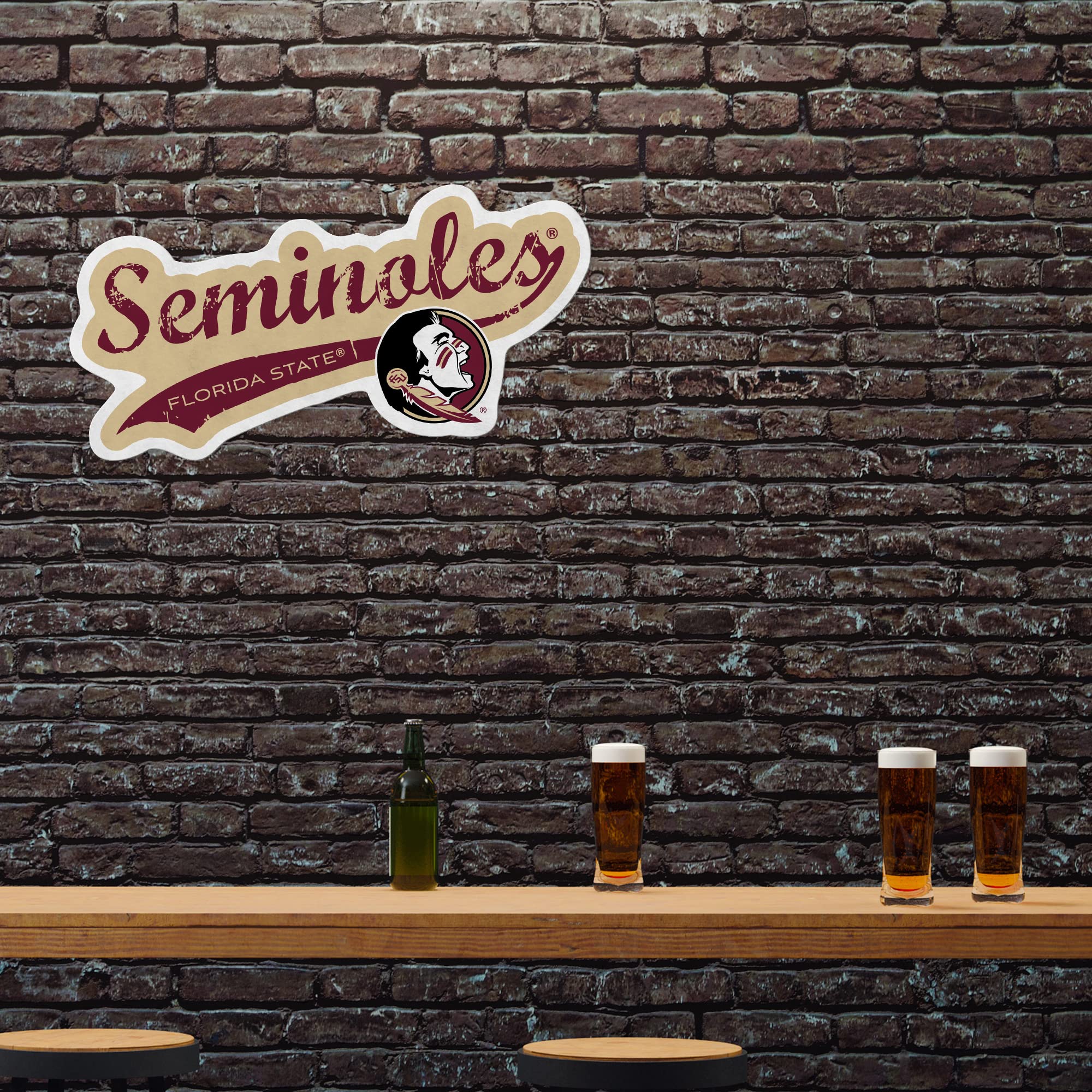Rico Industries Ncaa Florida State Seminoles Distressed Shape Cut Pennant - Home And Living Room D  Cor - Soft Felt Ez To Hang