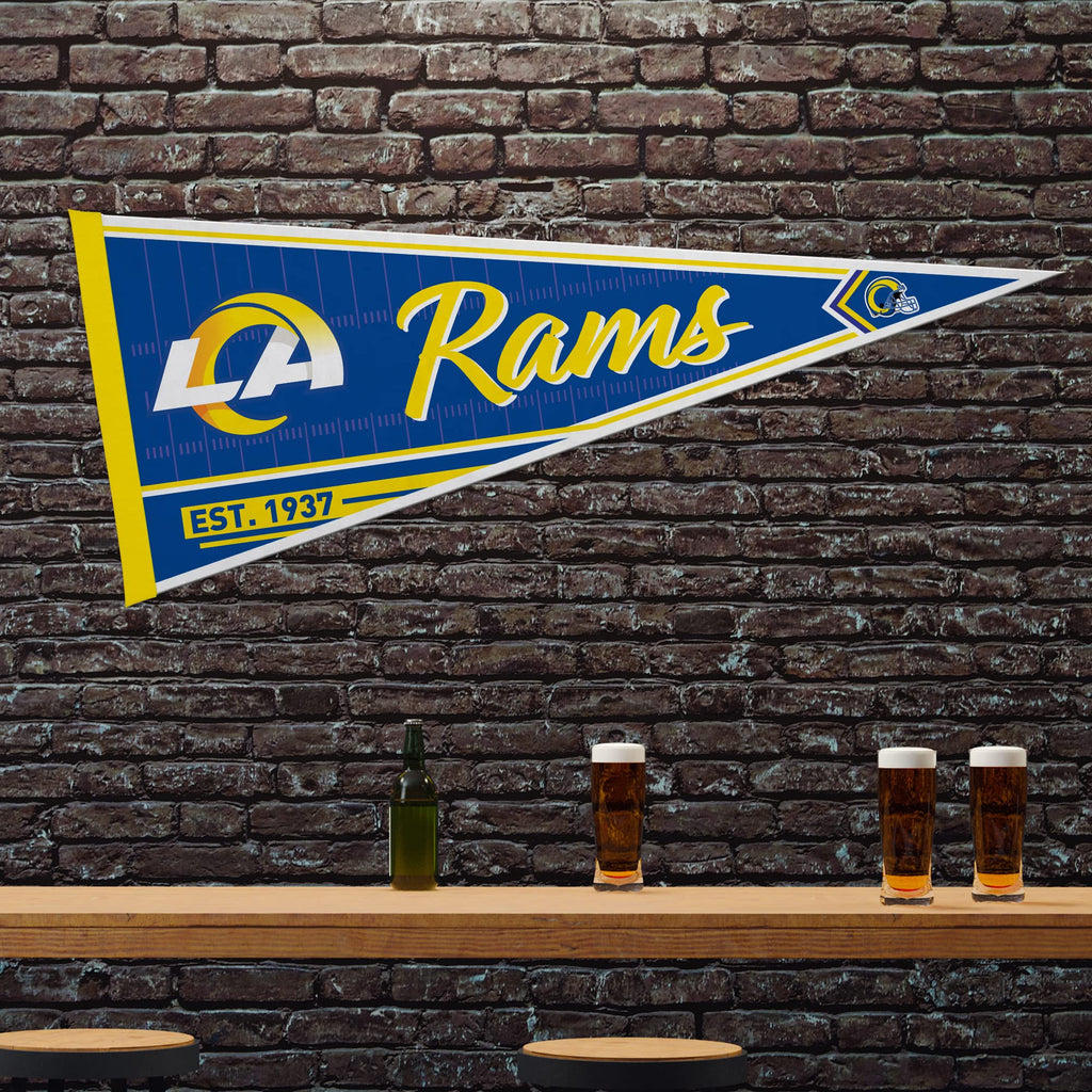 Rico Industries Nfl Football Los Angeles Rams Classic 12'' X 30'' Felt Wall D  Cor Pennant - Great For Home/Bed Room/Man Cave D