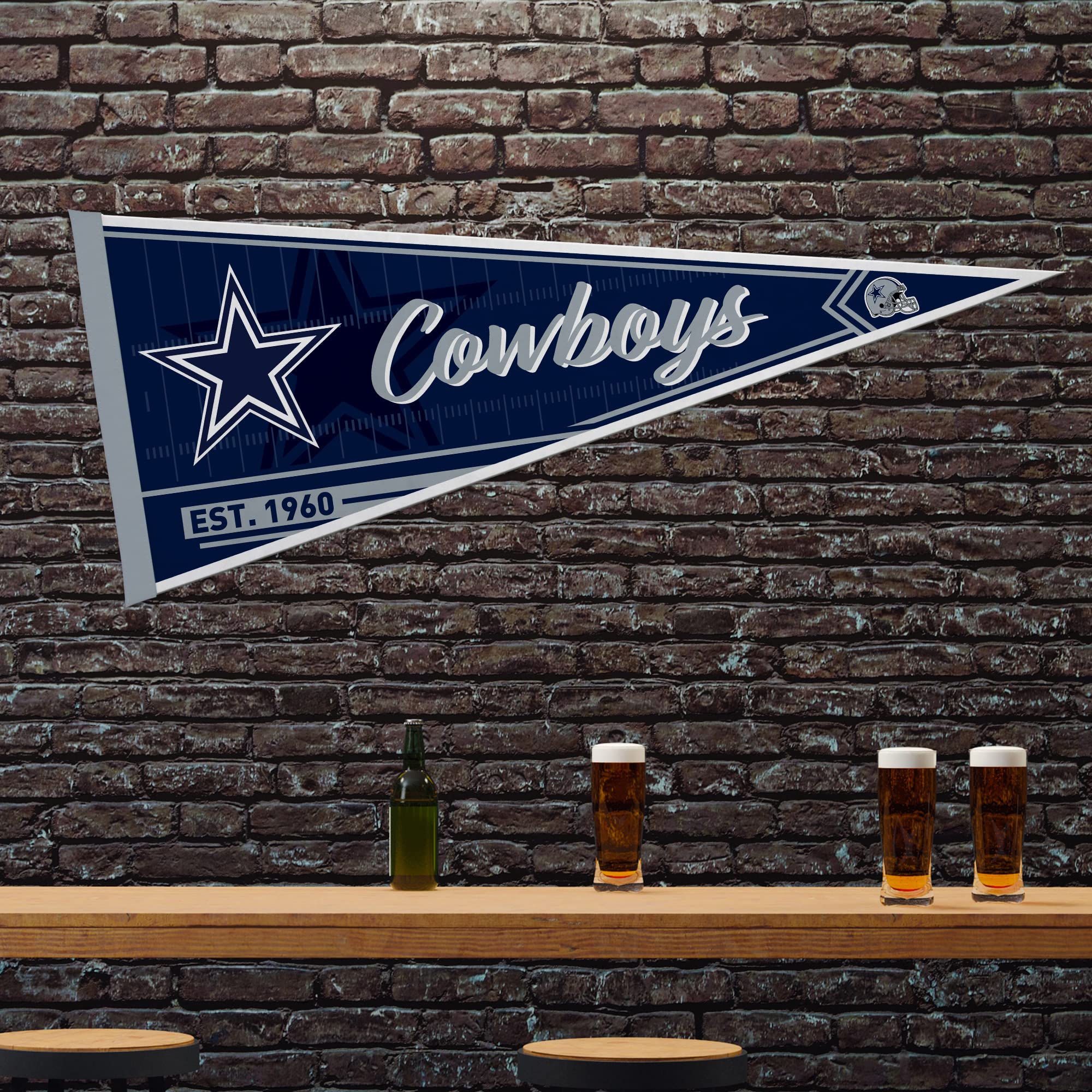 Rico Industries Nfl Football Dallas Cowboys Classic 12'' X 30'' Felt Wall D  Cor Pennant - Great For Home/Bed Room/Man Cave D  C