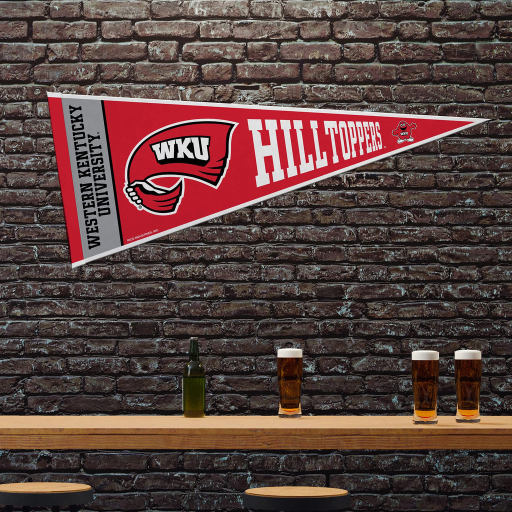 Rico Industries Ncaa Western Kentucky Hilltoppers Exclusive 12'' X 30'' Felt Wall D  Cor Pennant - Great For Home/Bed Room/Man C