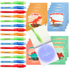 Bonnyco Invisible Ink Pen And Notebook Pack Of 16 Dinosaur Party Favors For Kids  Spy Pen Dinosaur Birthday Party Supplies, Priz