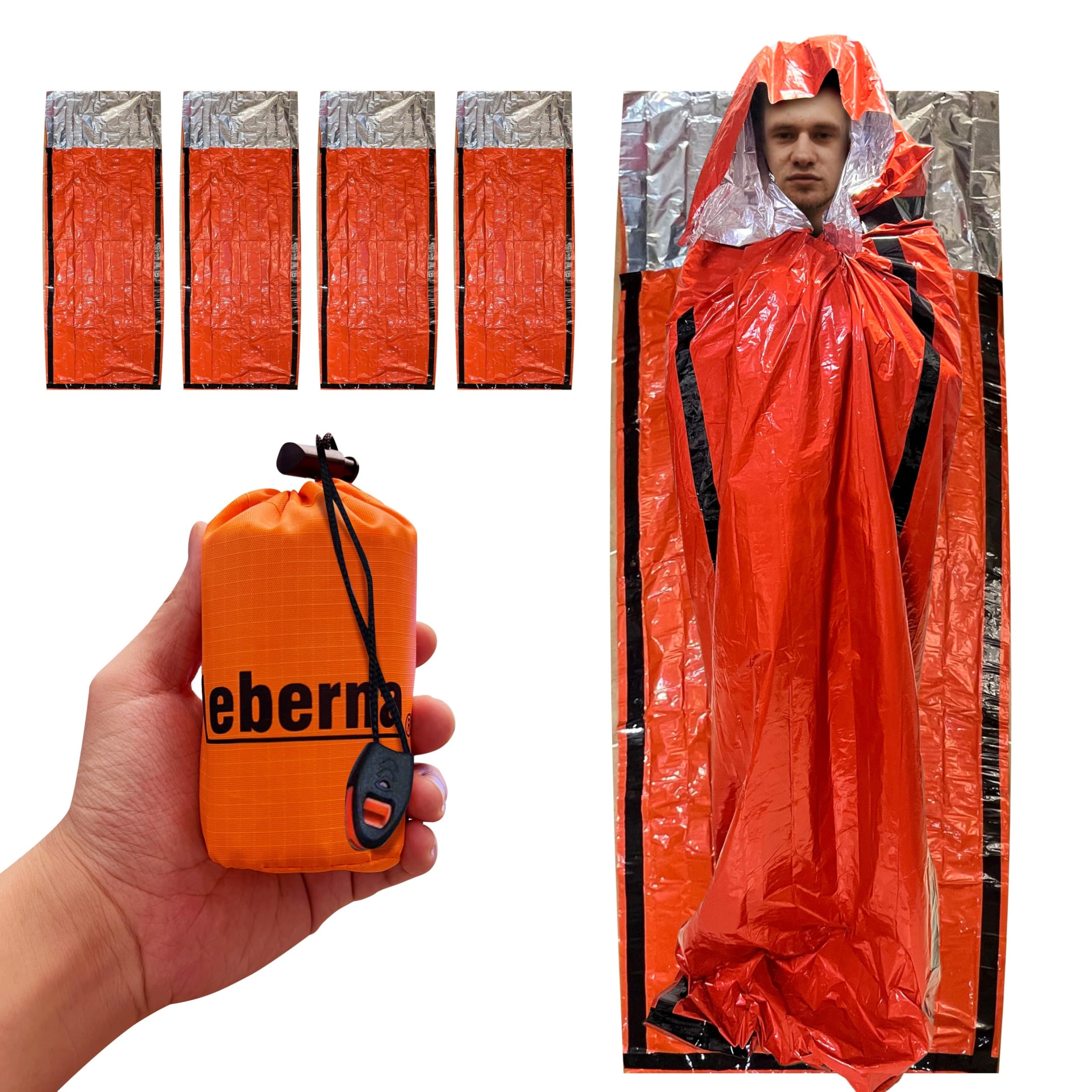 Emergency Bivy Sack Bivy Bag - Emergency Sleeping Bags 4 Pack Mylar Survival Sleeping Bag Emergency Bivvy Sack Waterproof Lightw