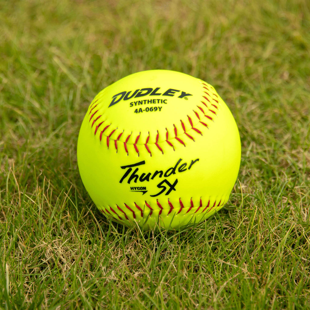 Dudley12 USASB Thunder Hycon Slowpitch Synthetic Softball - 12 Pack
