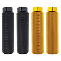 Zelerdo 2 Pairs Aluminum Alloy Bike Pegs For Mountain Bike Cycling Rear Stunt Pegs Fit 3/8 Inch Axles (Pure Black And Yellow, 10