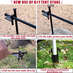 8 Pack Tent Stakes Heavy Duty 12 Inch Steel Tent Pegs For Camping Unbreakable And Inflexible-Blue